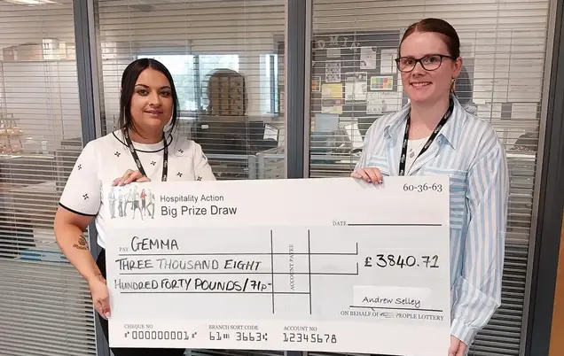 Bidfood Prize Draw Cheque