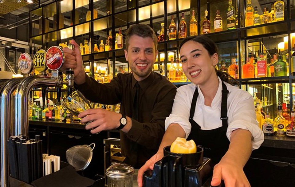 Rodrigo Carrera Senior Waiter As Bartender For The Evening And Angela Ruiz Kitchen Assistant As Bartender For The Evening